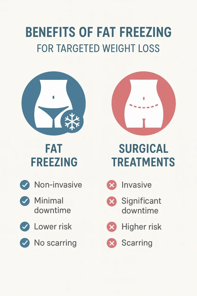 graphic showing the benefits of fat freezing Hampshire