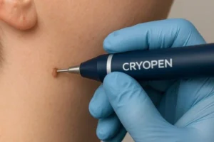 Person receiving skin tag removal Hampshire
